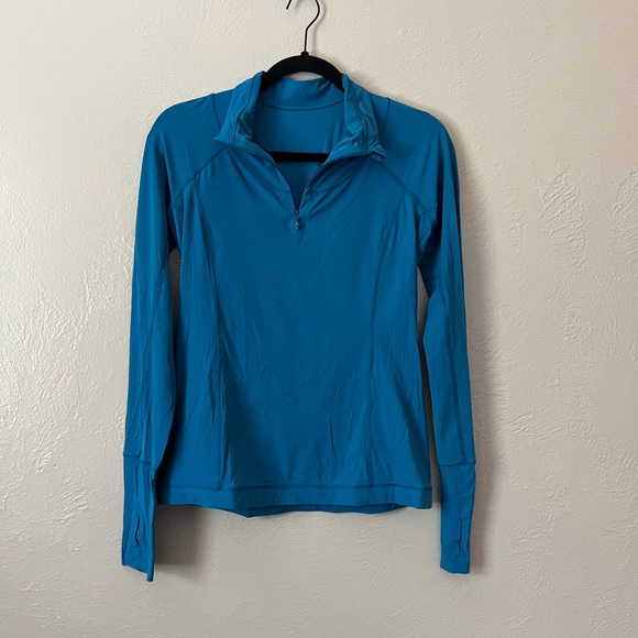lululemon athletica Tops - LULULEMON teal half zip athletic pullover top size 4